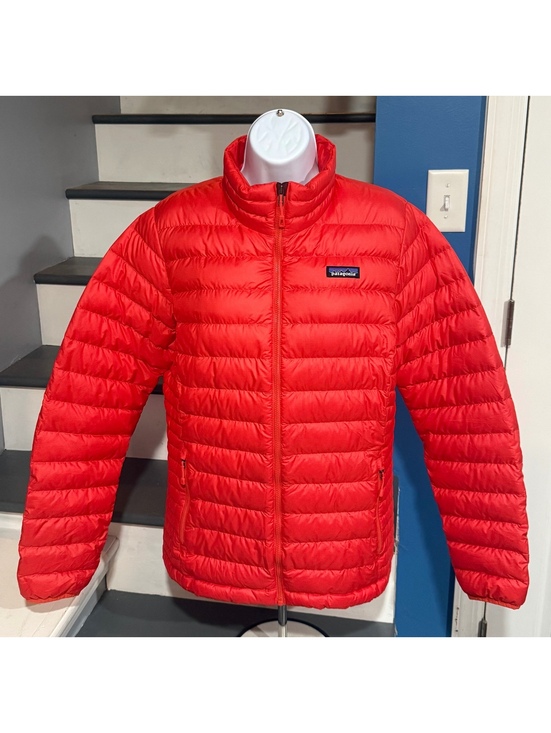 Patagonia Jackets & Blazers - Patagonia Womens Size Large Goose Down Sweater Catalan Coral Red Full Zip Jacket